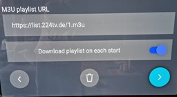Instelling: Download playlist on each start